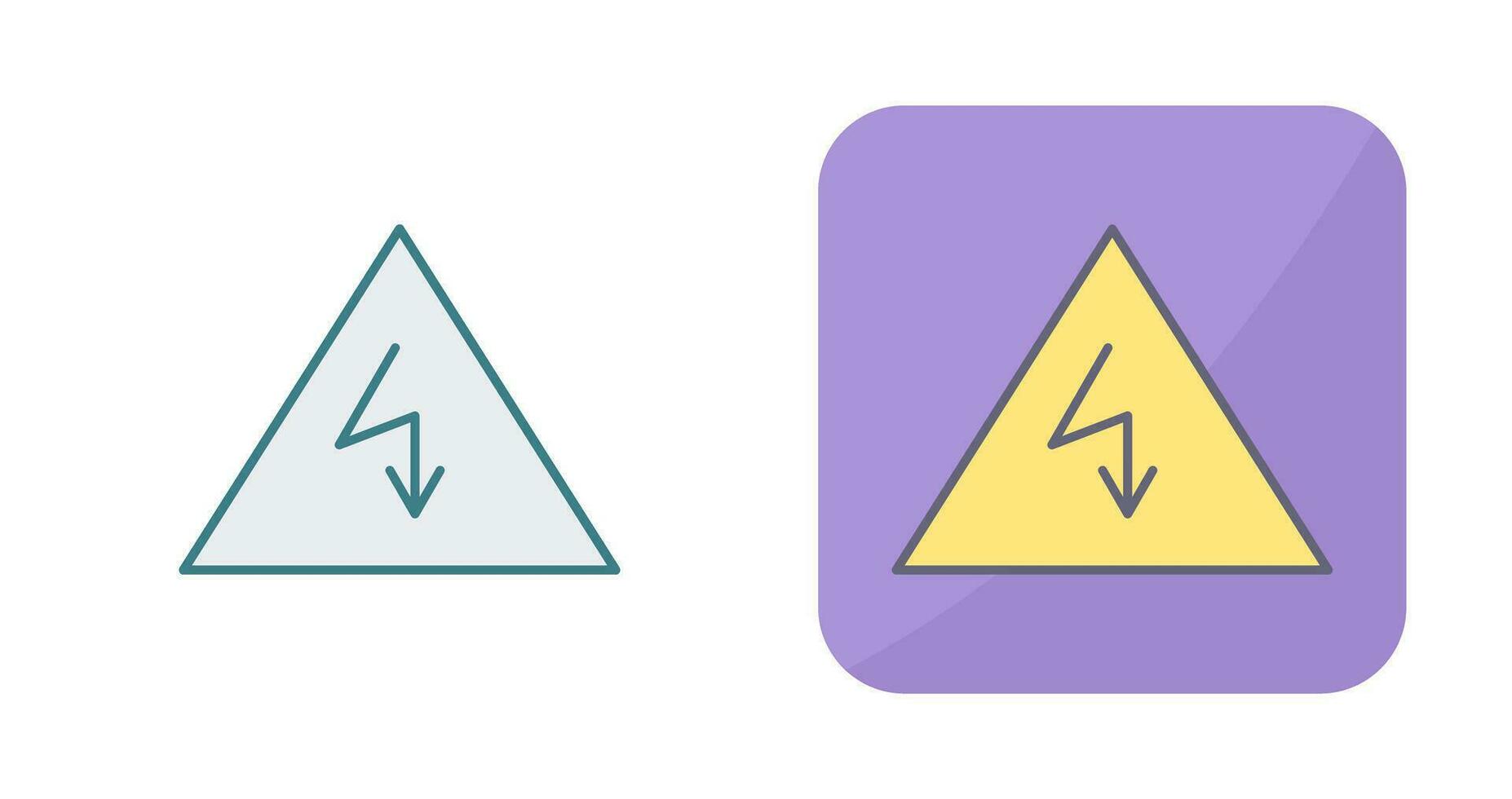 icono de vector de peligro de electricidad único