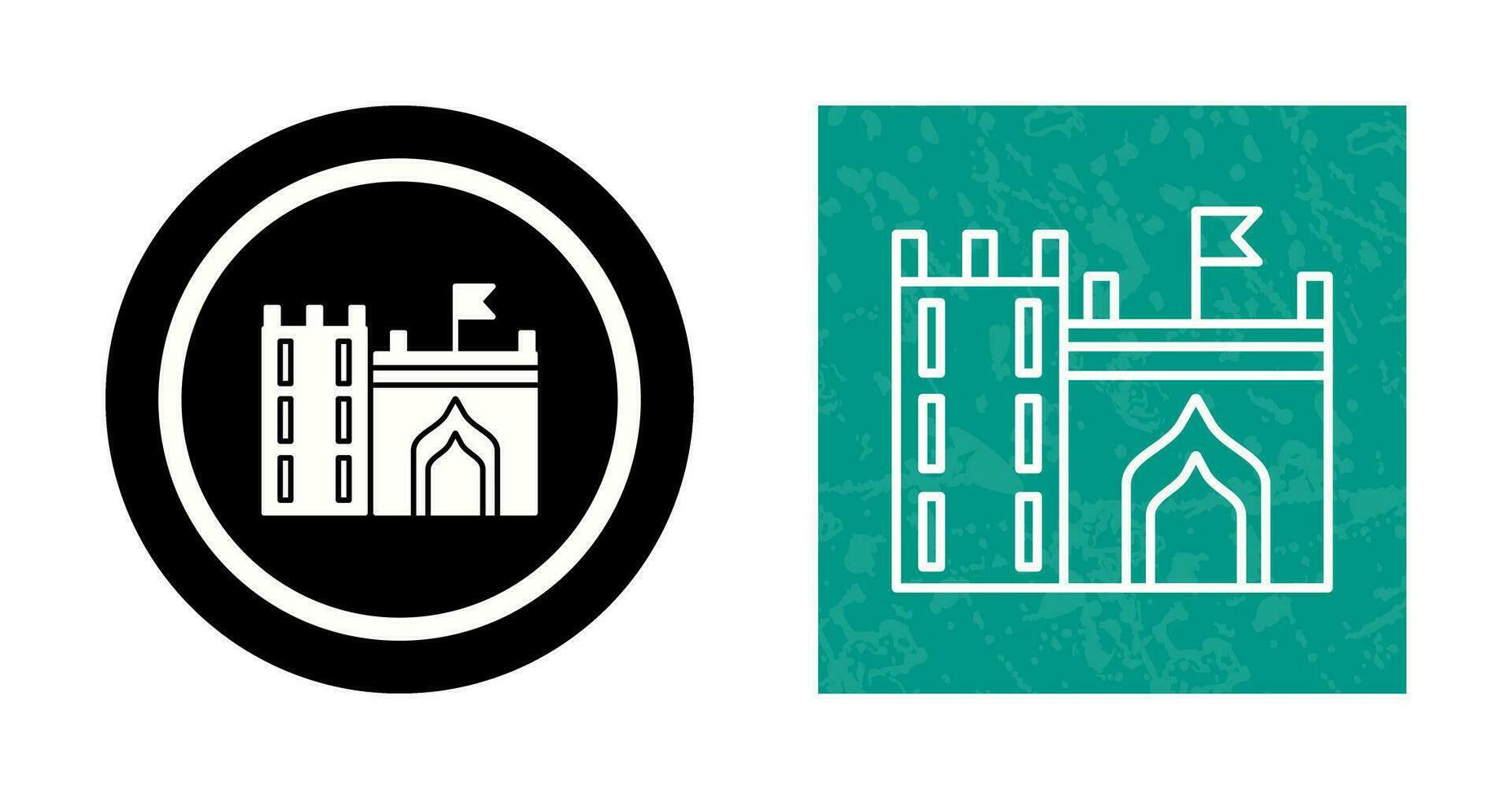 Castle with Flag Vector Icon
