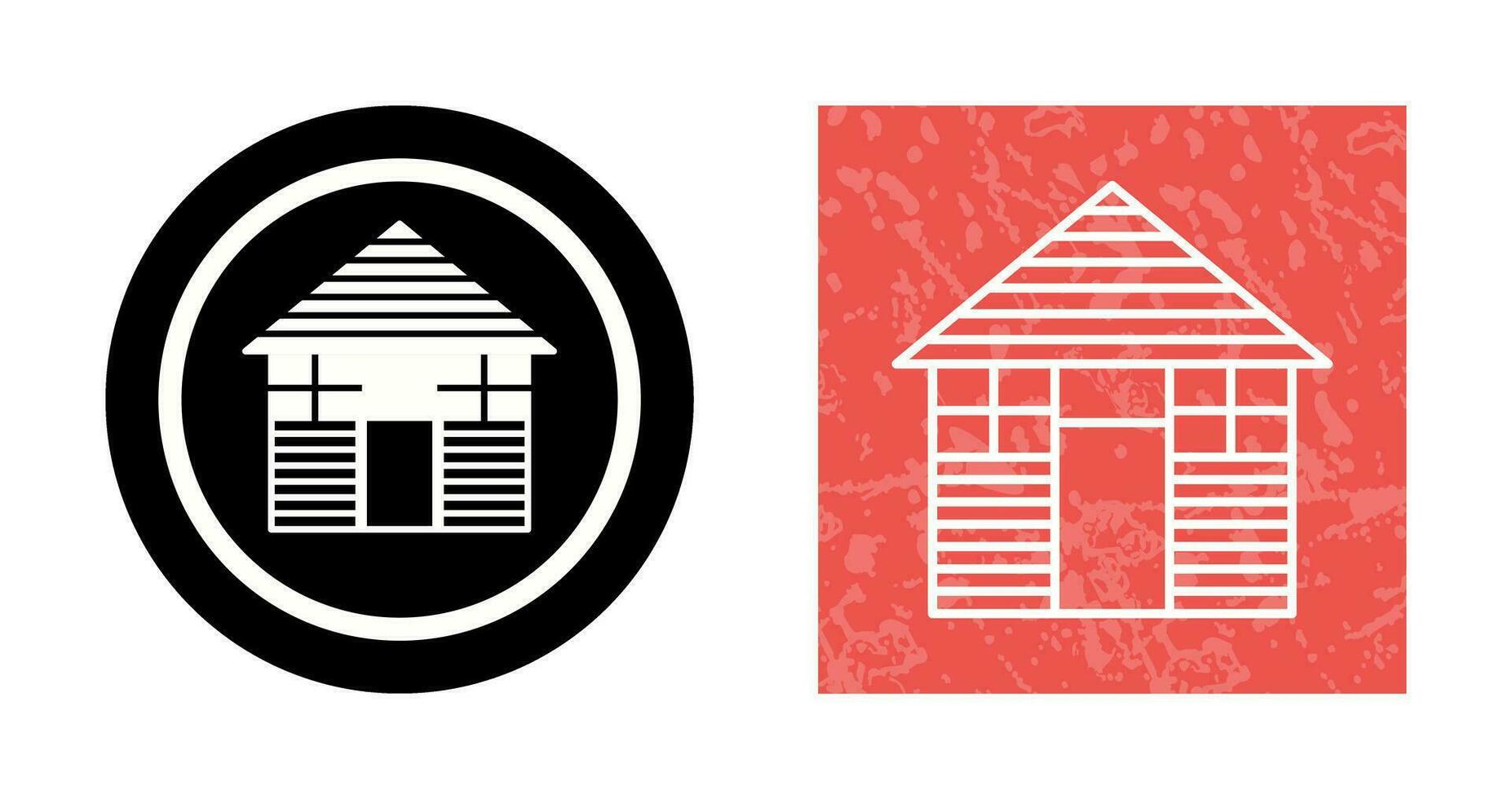 Wood Cabin Vector Icon