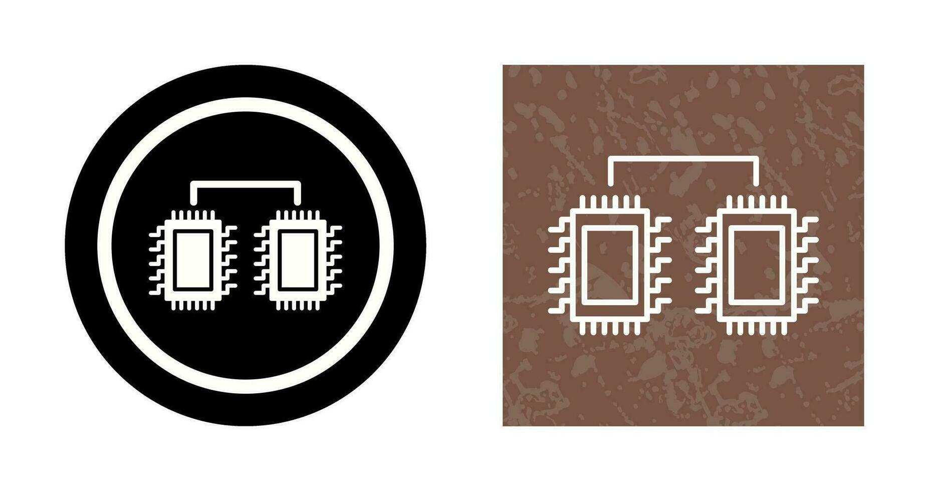procesadores conectados vector icono
