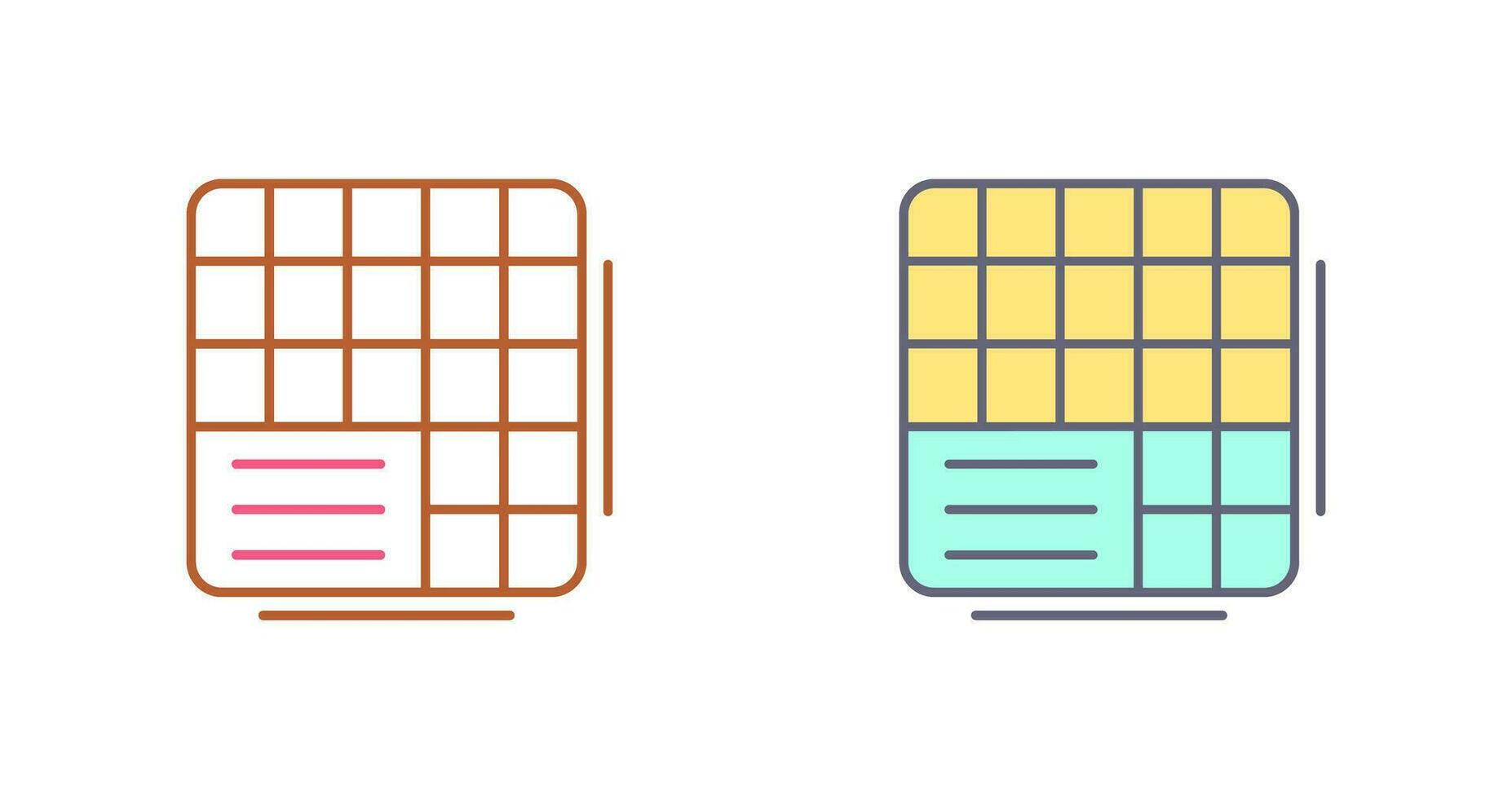 Table Data Vector Icon