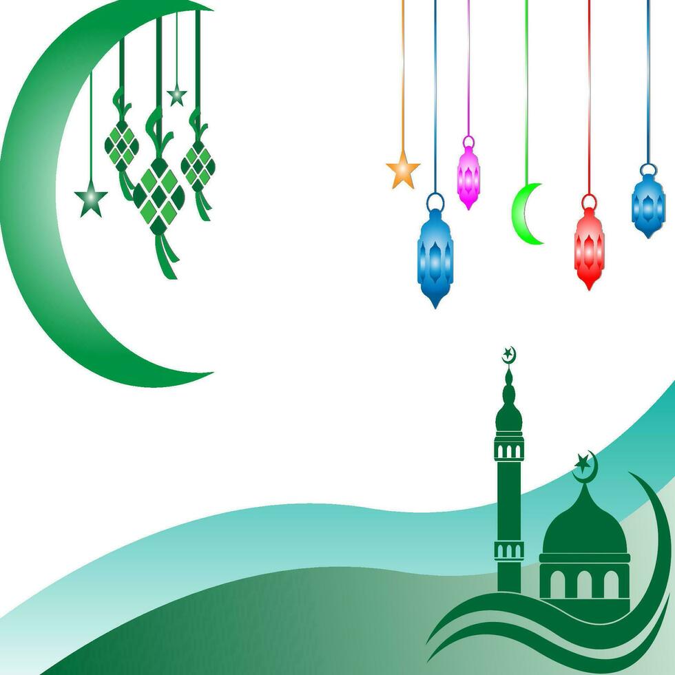 Ketupat icon for Aidil Fitri Ramadan symbol in flat illustration vector isolated in white background