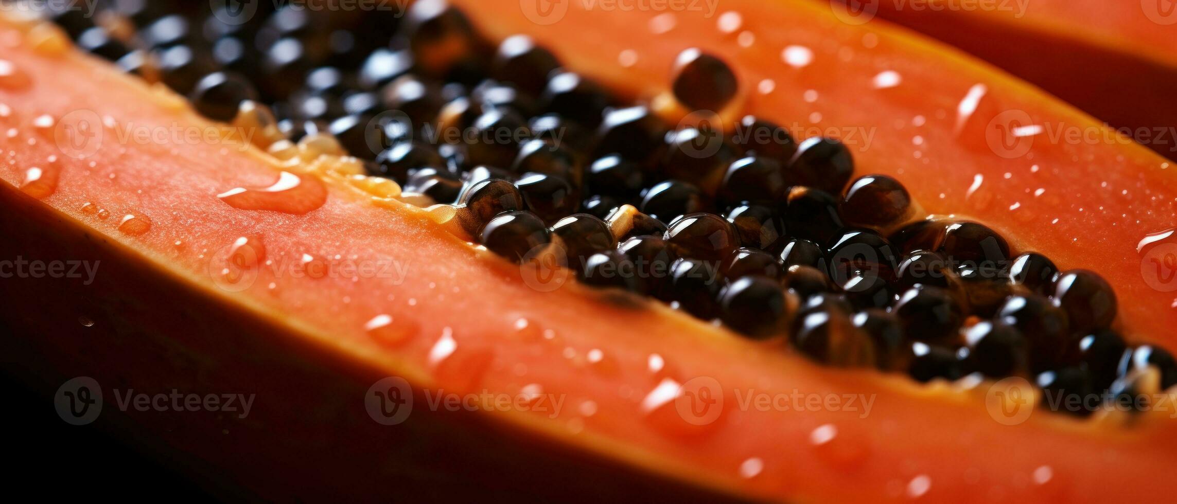 Macro view of papaya. AI Generative photo