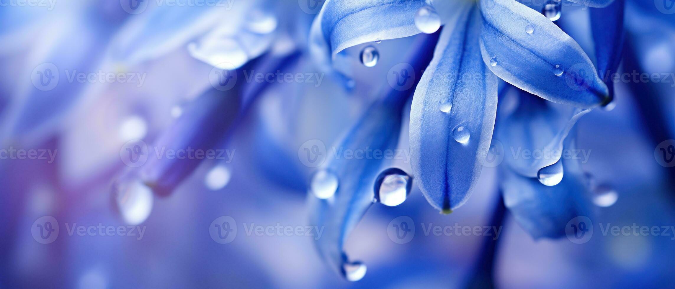 Intricate macro shot of a Bluebell flower. AI Generative photo