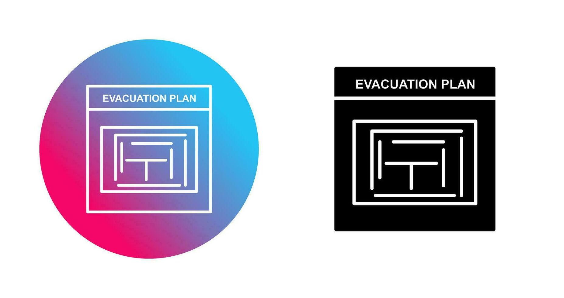 icono de vector de plan de evacuación