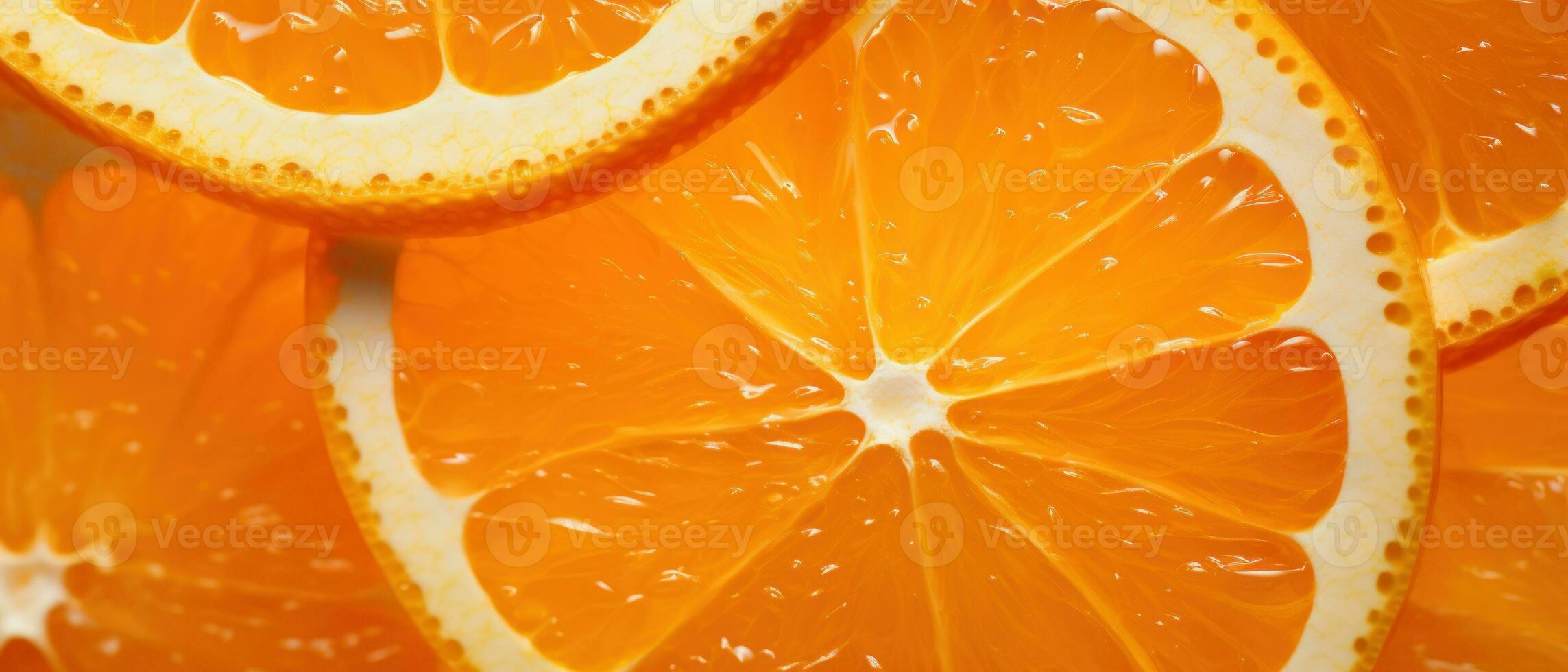 Macro shot of fresh orange segments. AI Generative photo