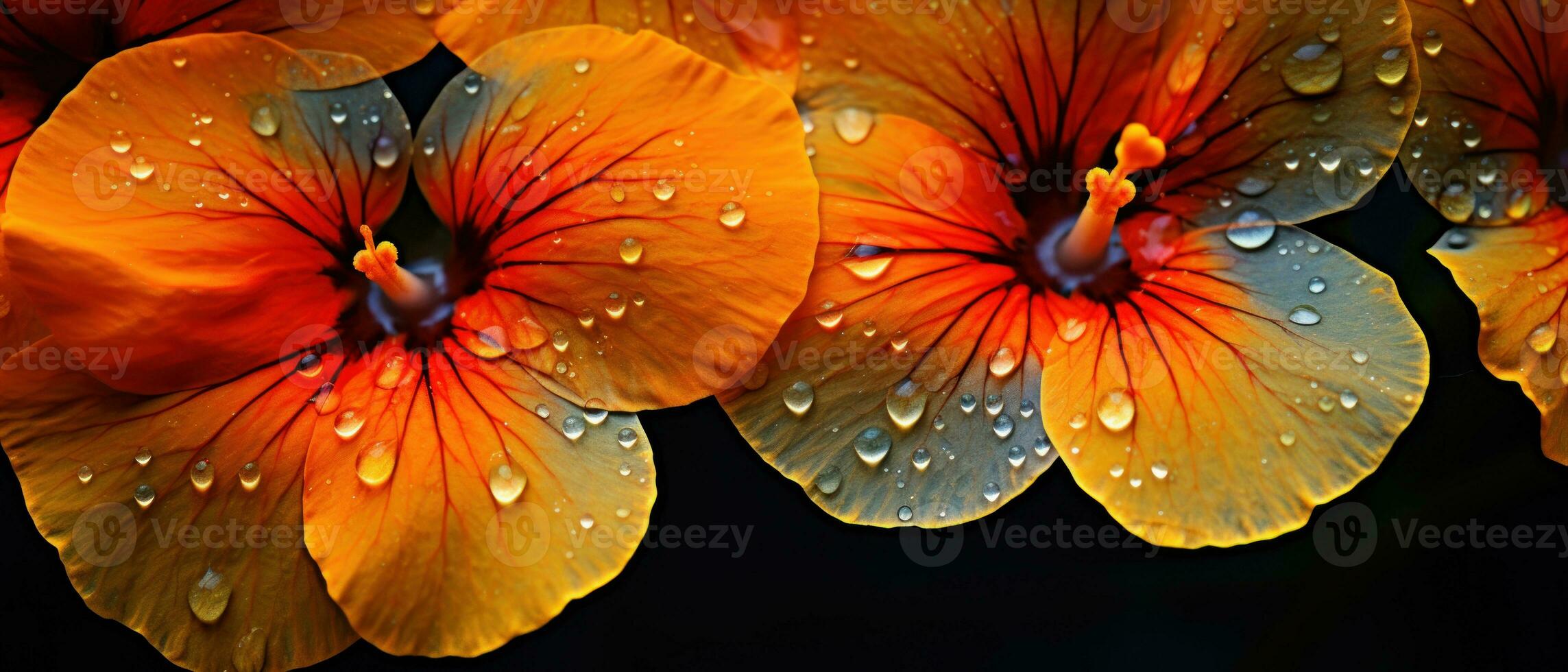 Striking macro capture of a Nasturtium flower. AI Generative photo