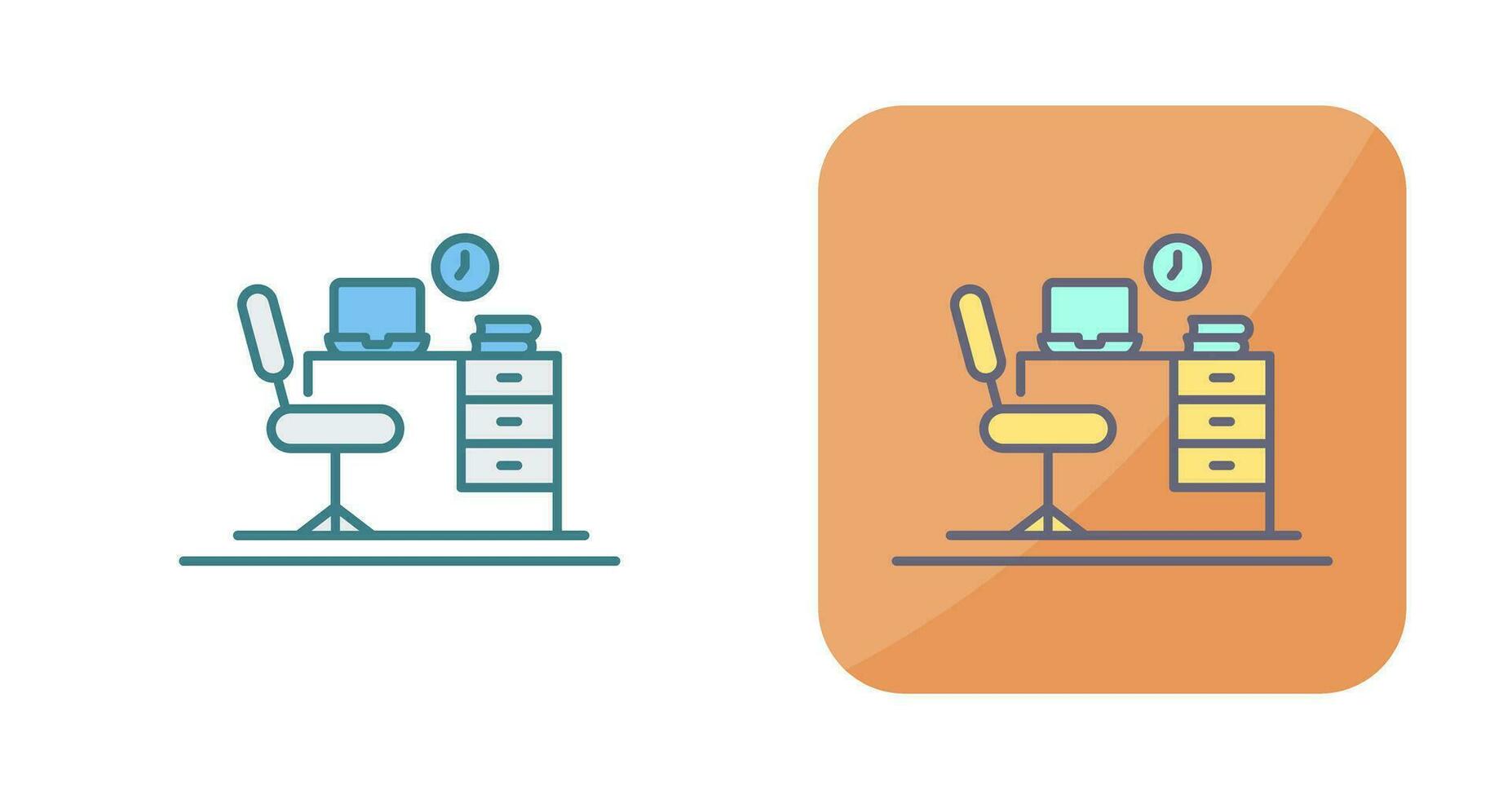 Office Desk Vector Icon