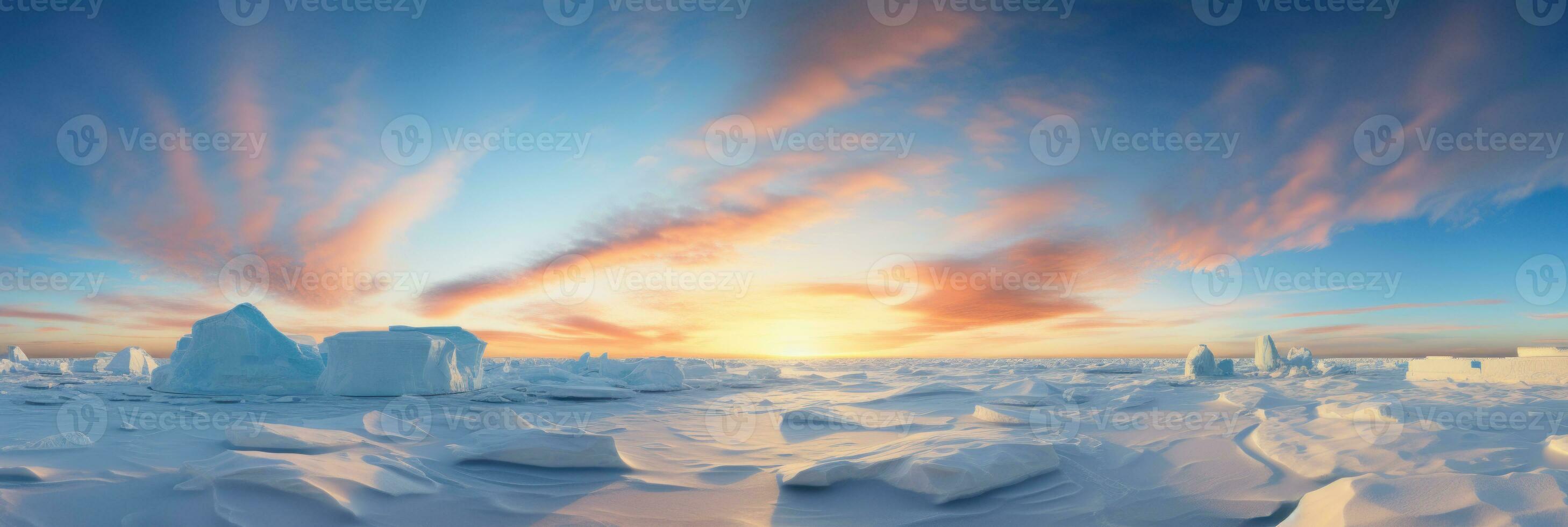 Pristine arctic vista with towering ice formations. AI Generative photo