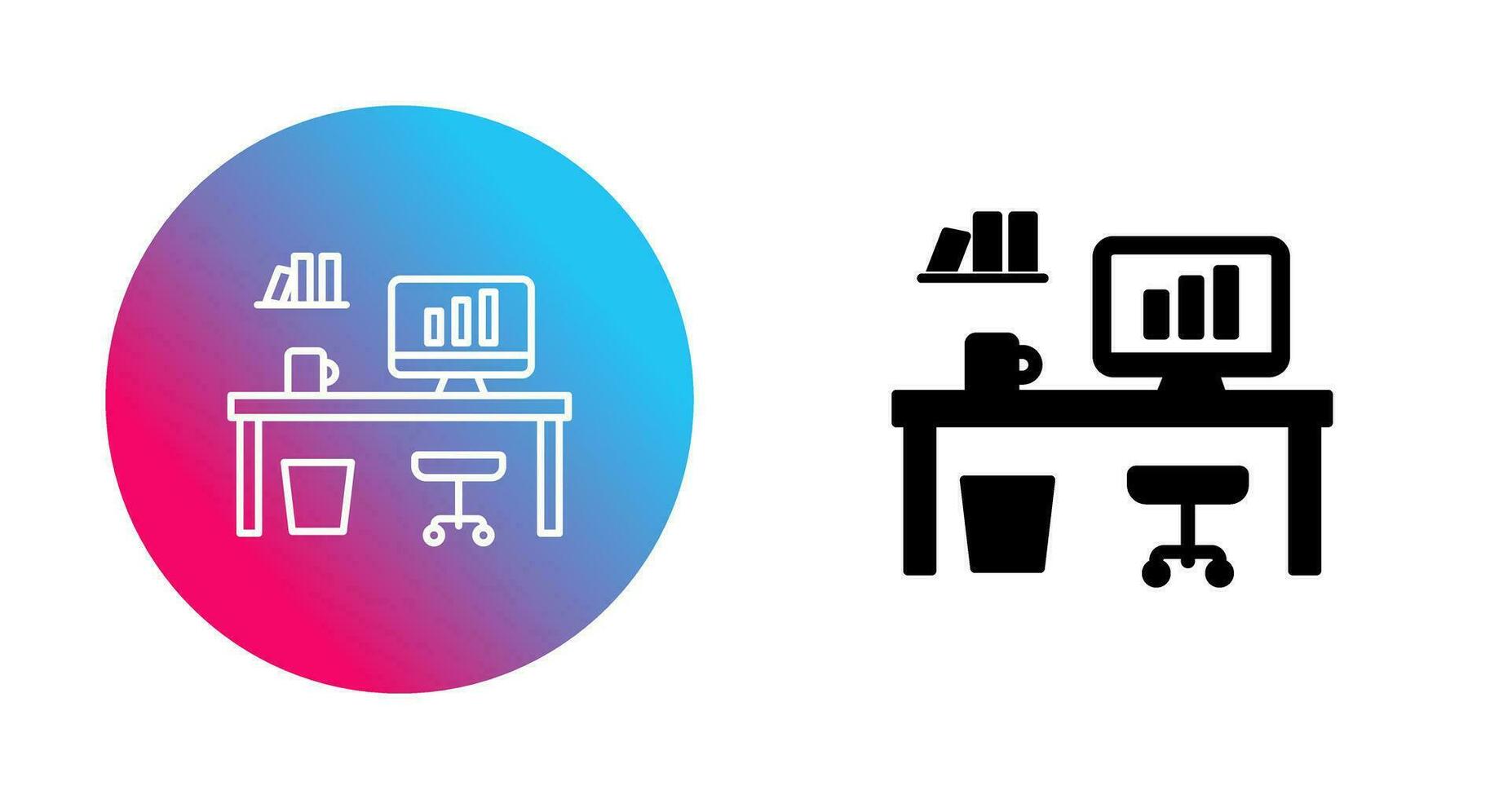 Office Desk Vector Icon