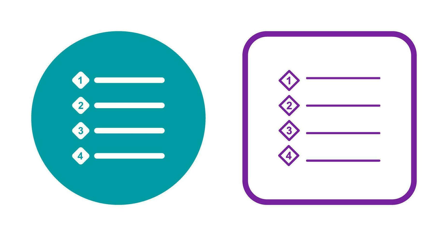 Unique Numbered list Vector Icon