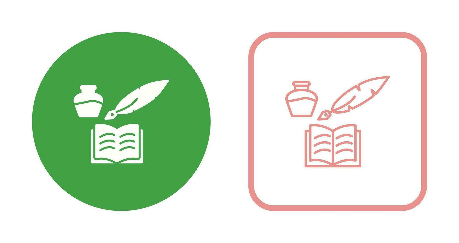 Unique Quill and Book Vector Icon