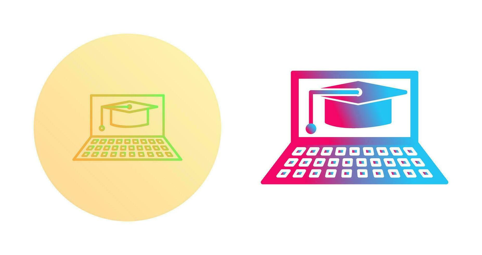 Unique Online Graduation Vector Icon