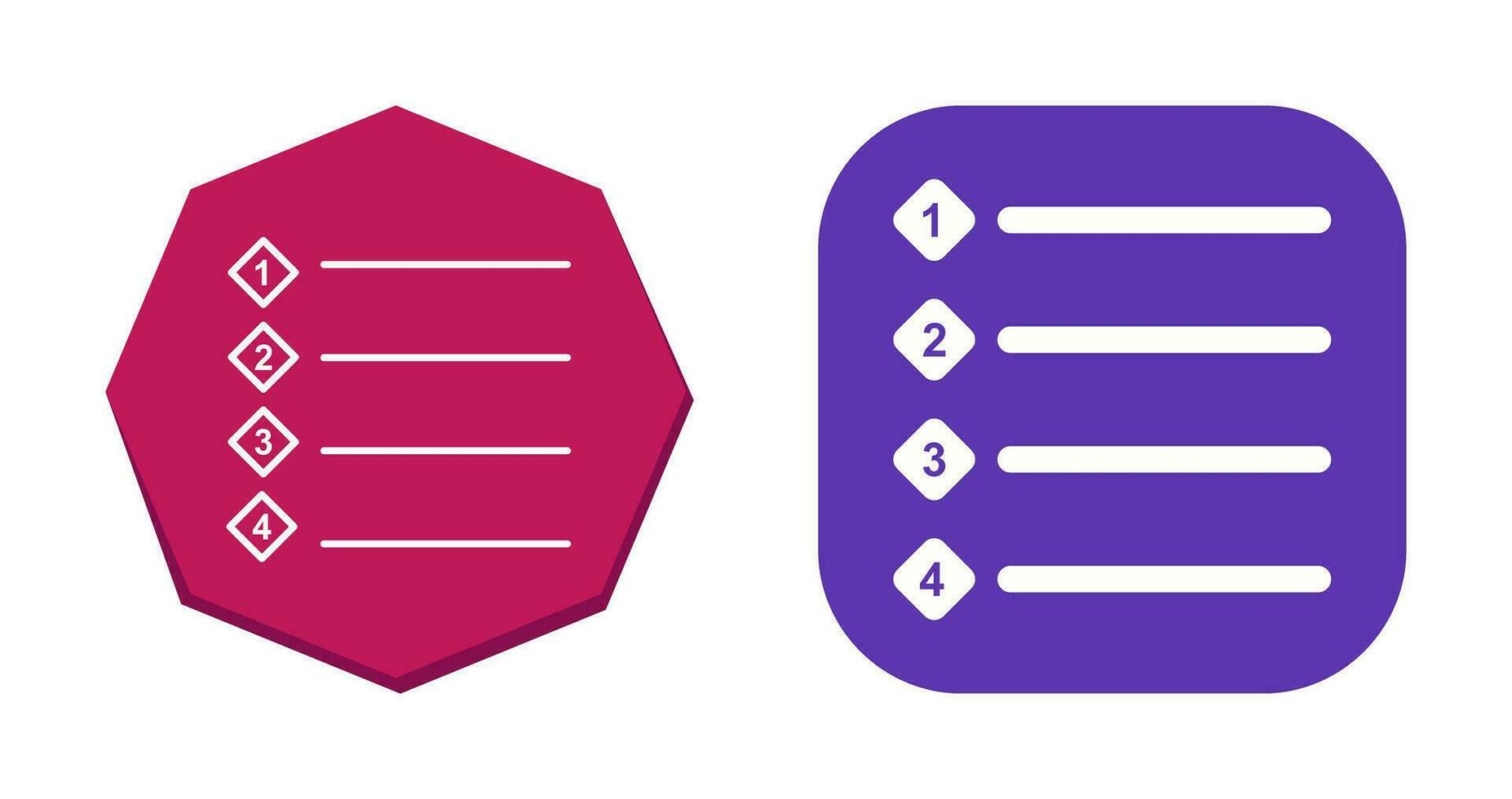 Unique Numbered list Vector Icon