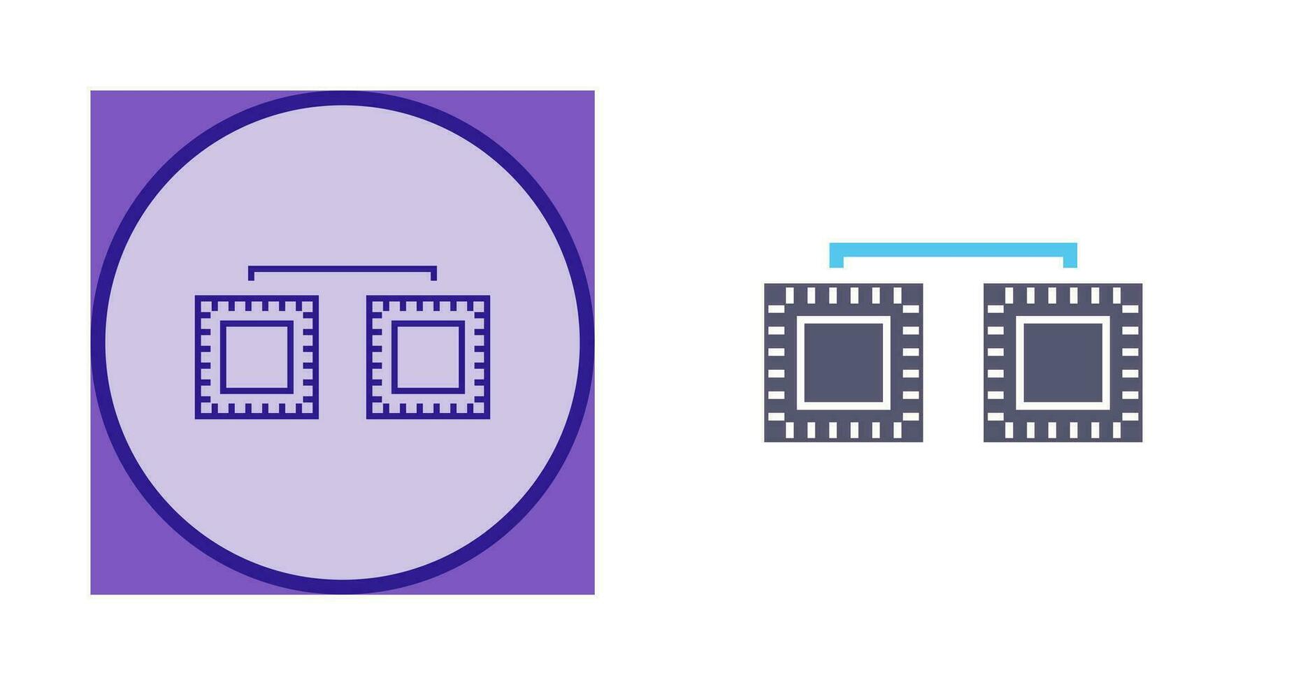 Unique Processors Connected Vector Icon