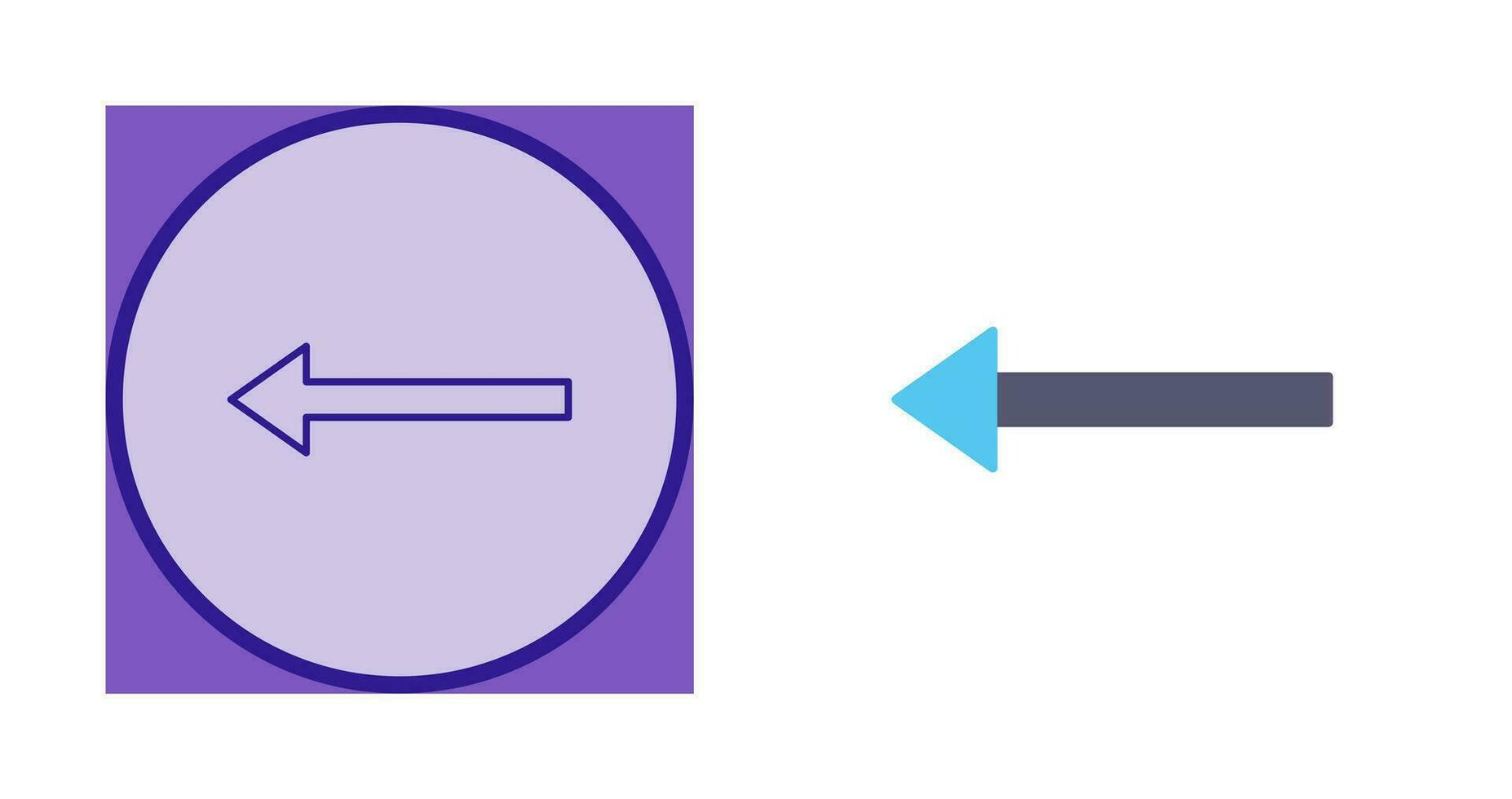 Unique Left Arrow Vector Icon