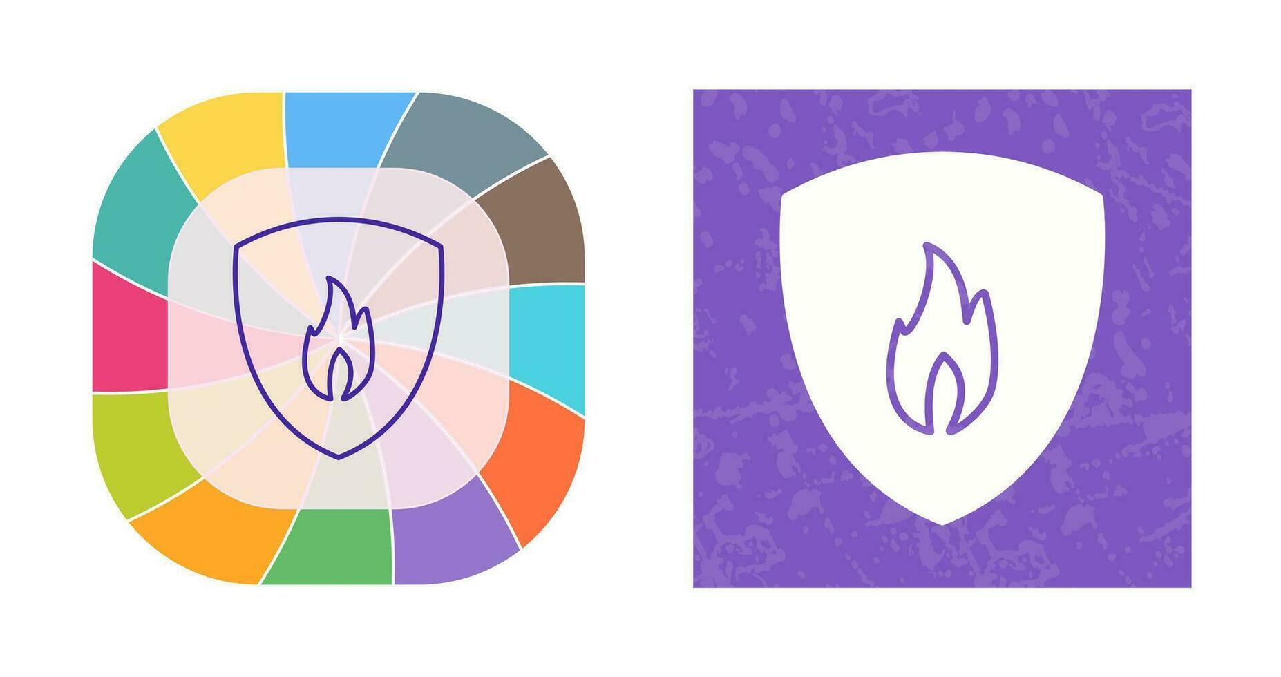 Unique Fire Shield Vector Icon