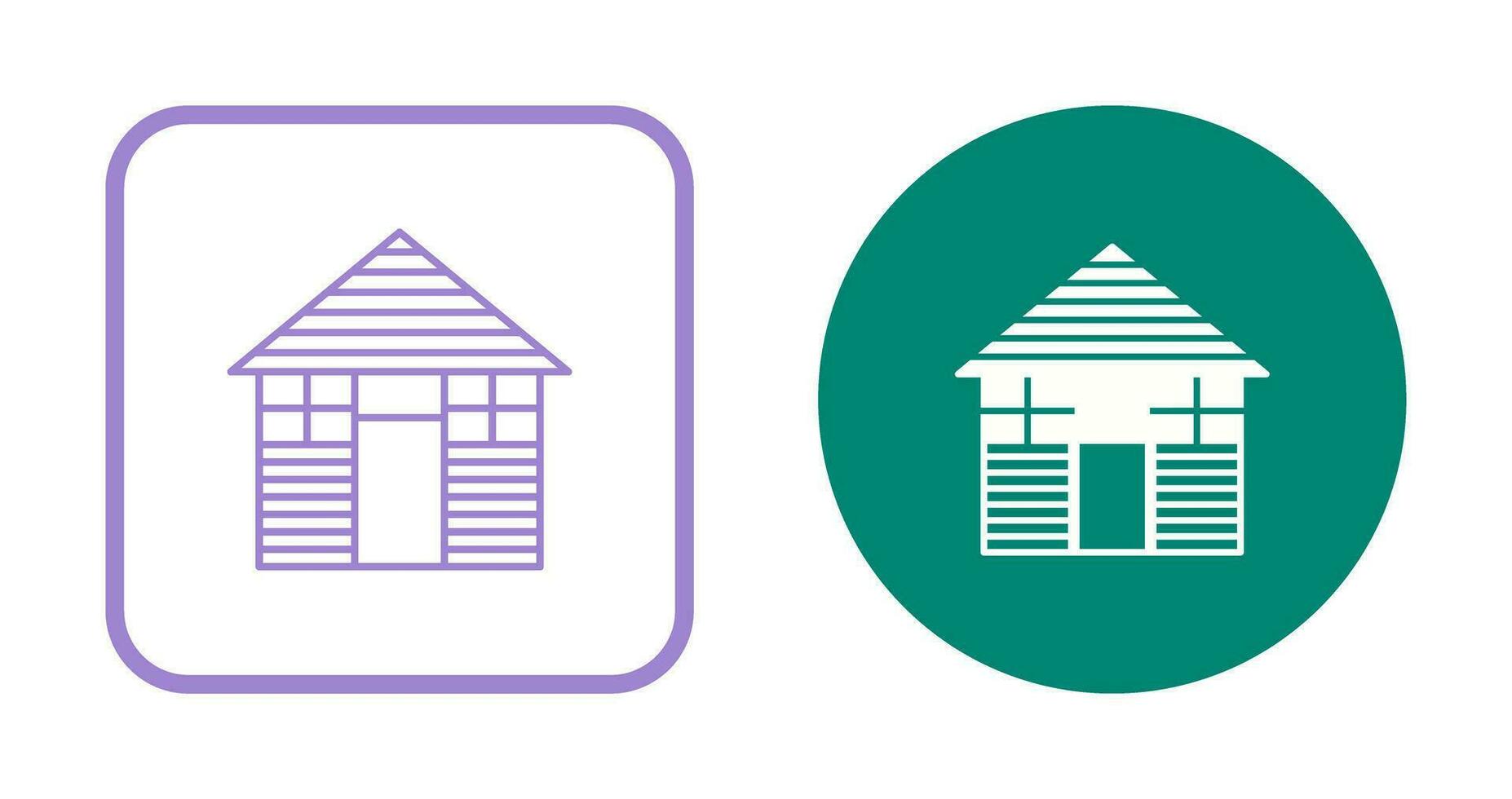 Wood Cabin Vector Icon