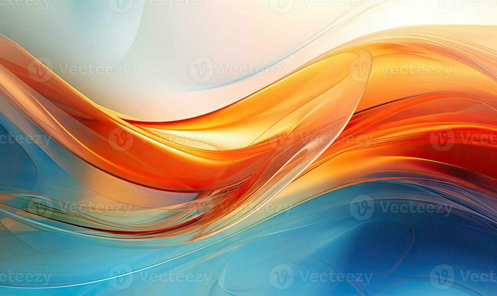 Vibrant abstract background with wavy lines in hues. AI Generative photo