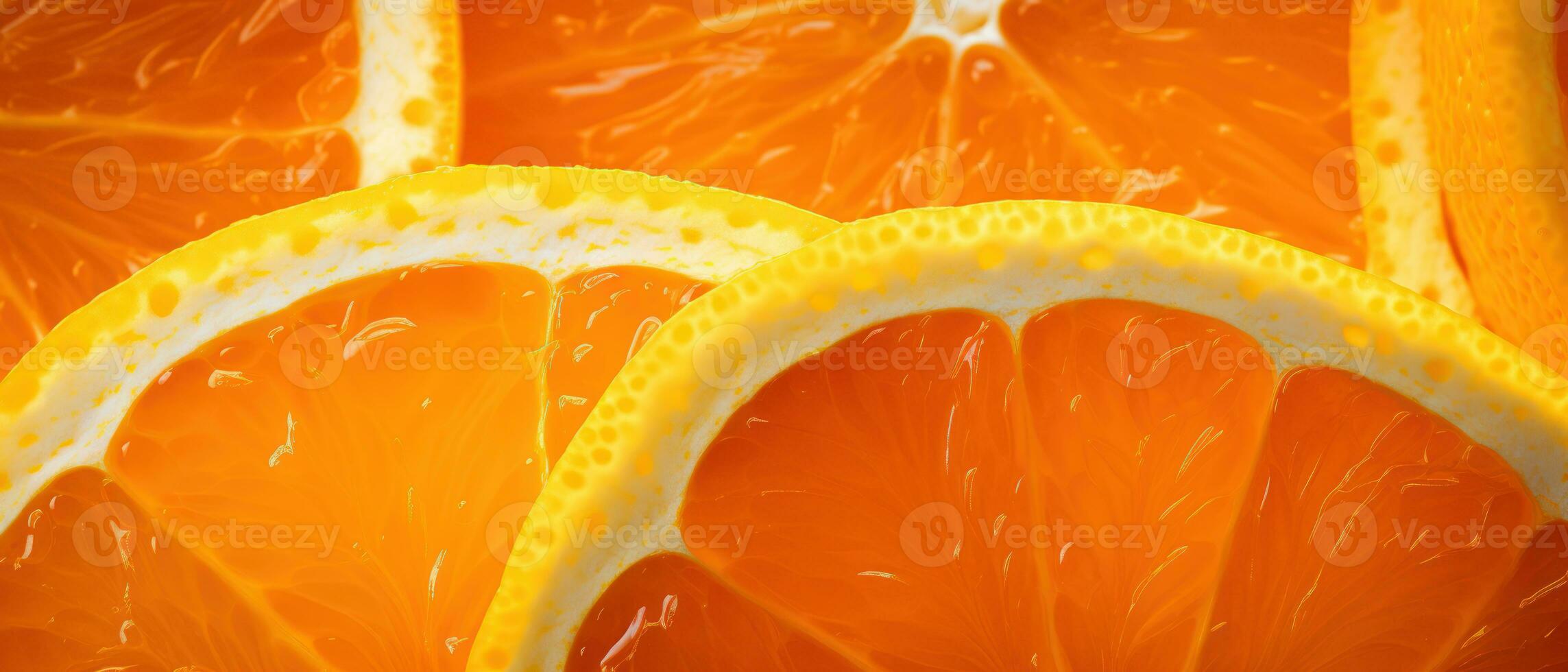 Macro shot of fresh orange segments. AI Generative photo