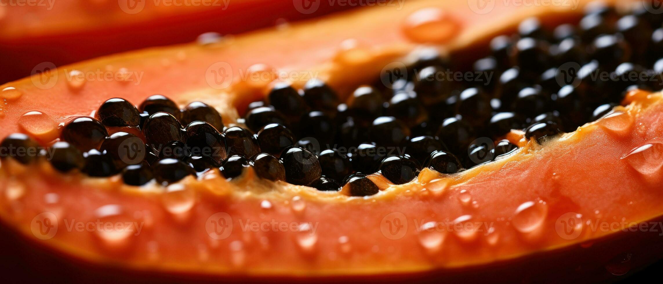 Macro view of papaya. AI Generative photo