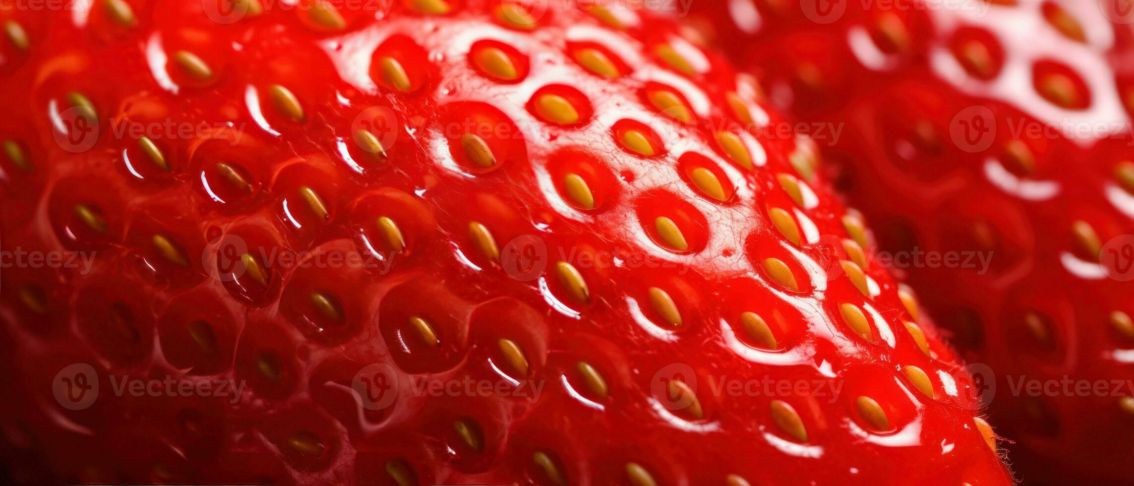 Macro view of a strawberry's surface. AI Generative photo