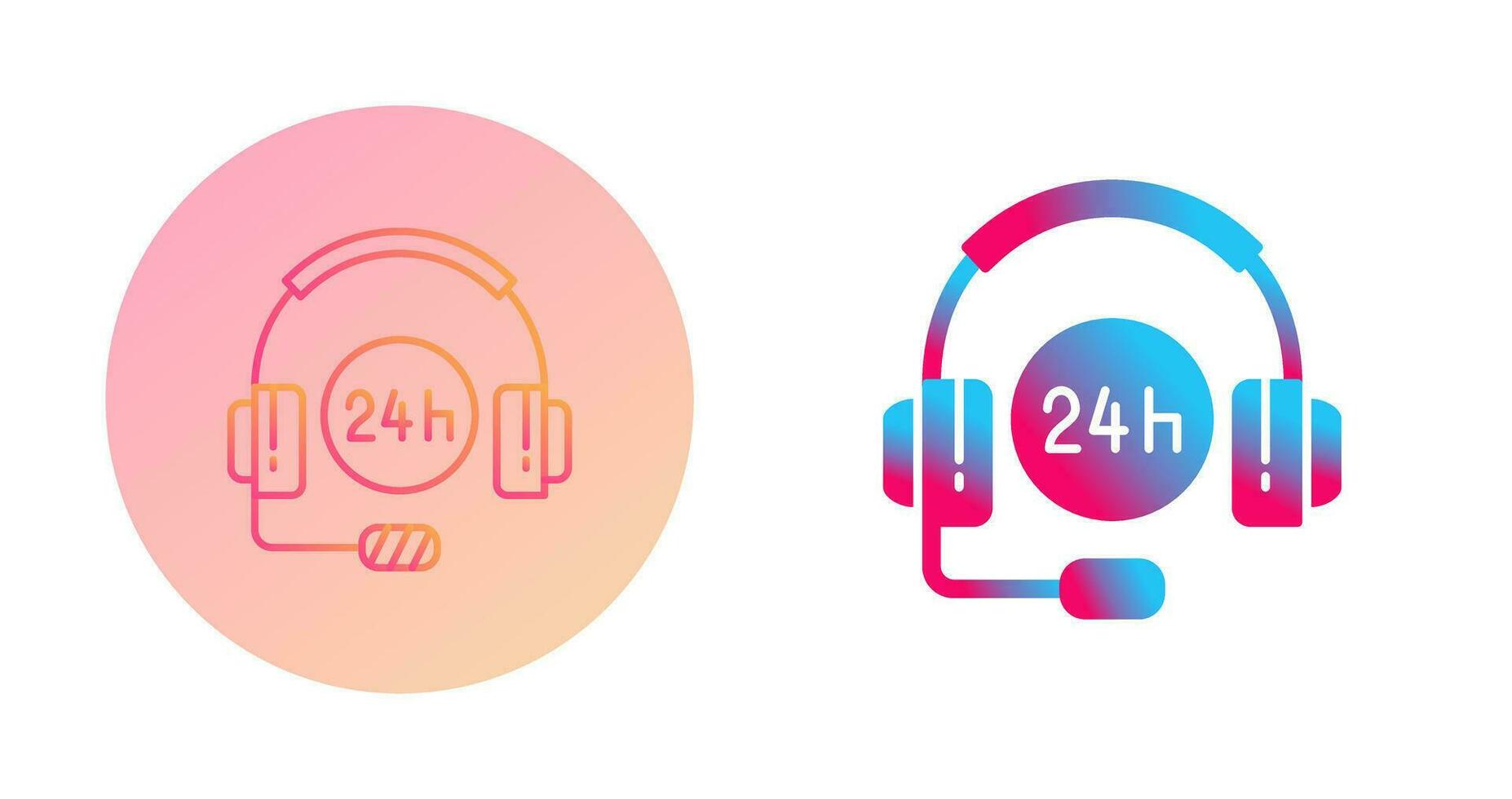 24 Hours Support Vector Icon