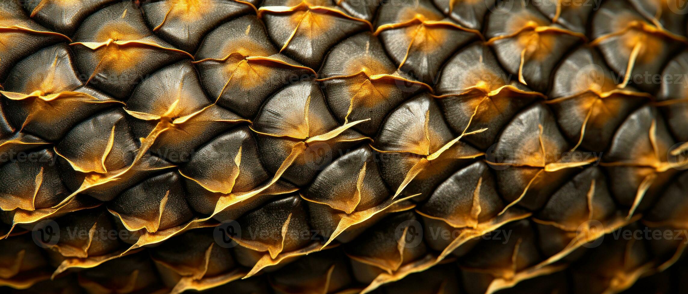 Detailed macro shot of a pineapple. AI Generative photo