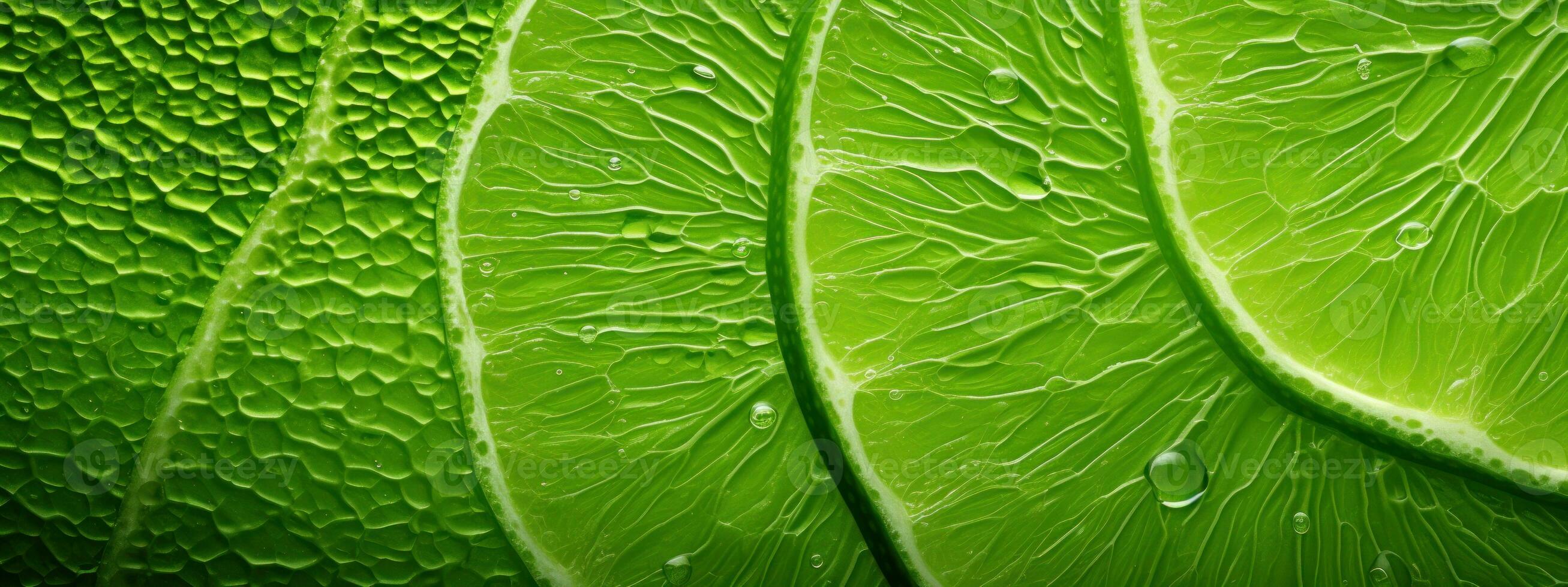 Juicy slices of lime with drops of juice. AI Generative photo