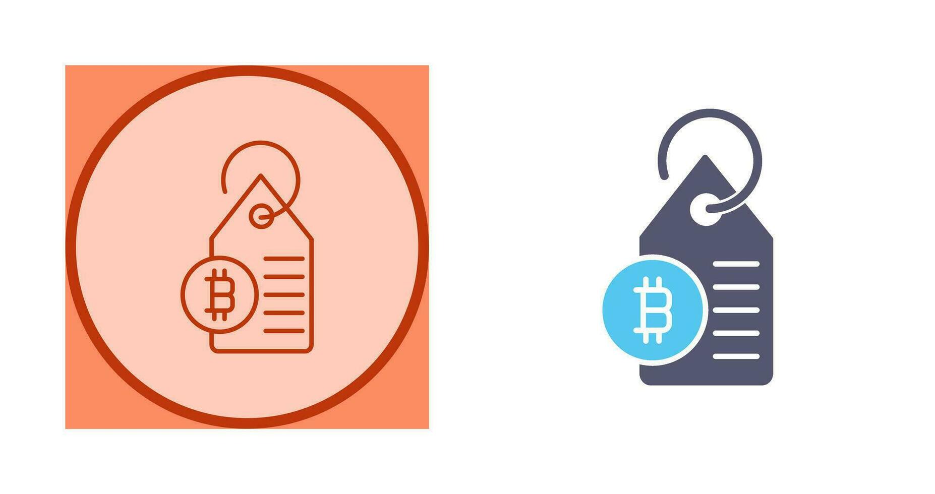 Bitcoin Label Tag Vector Icon