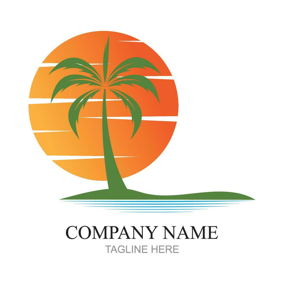 plantilla de logotipo de verano de palmera vector