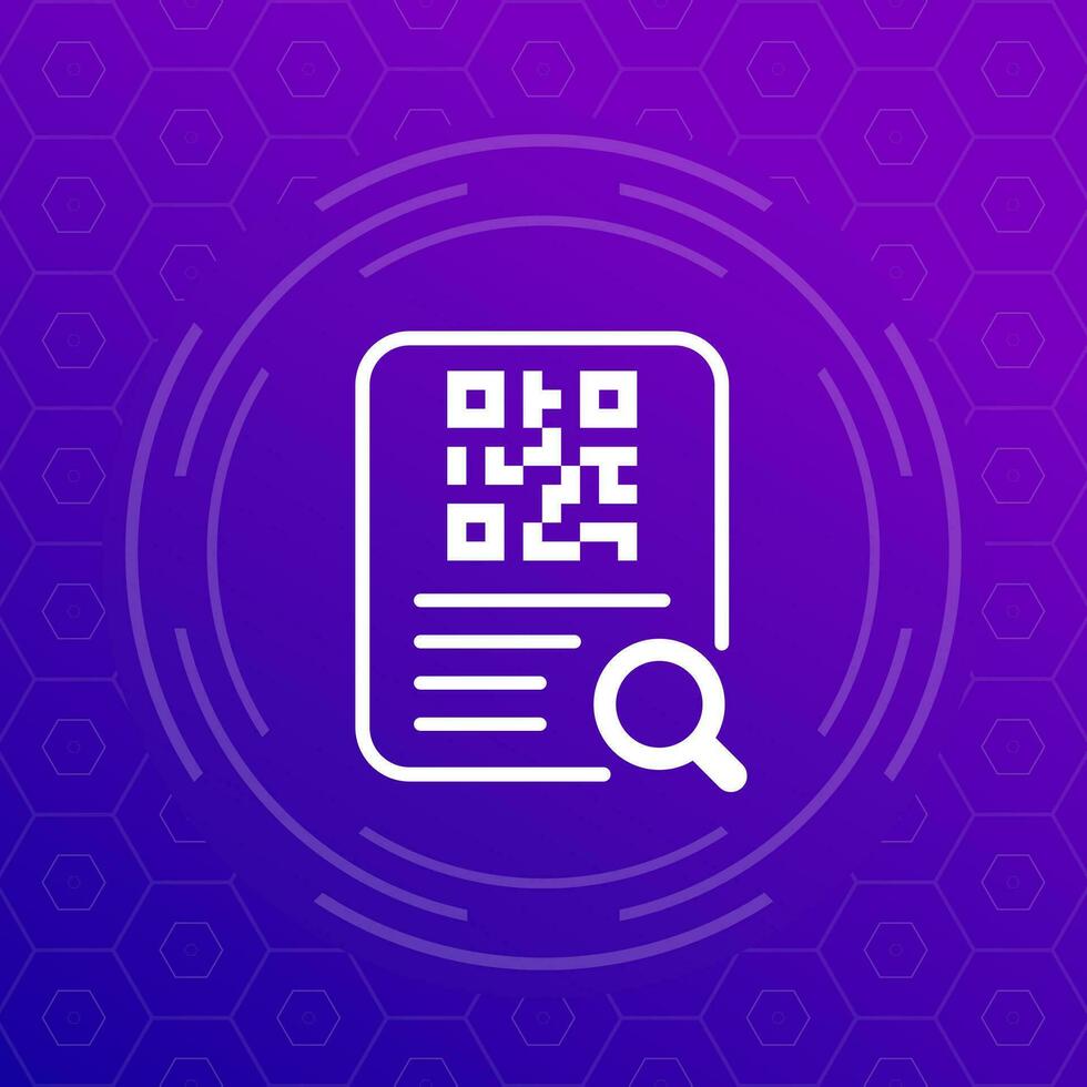 document with qr code icon, vector