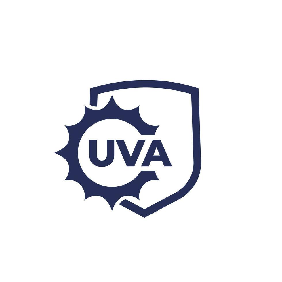 UVA protection icon with sun and shield vector