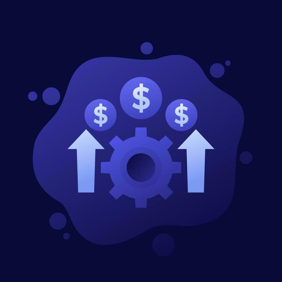 cost effective icon, financial efficiency vector design