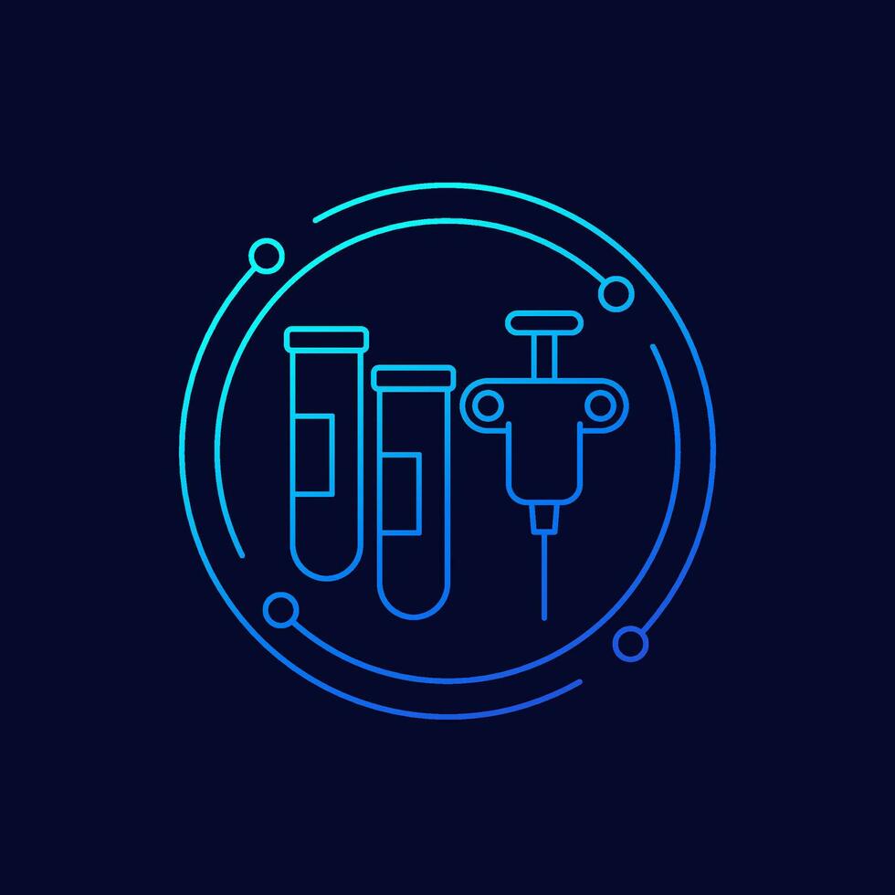 biopsy procedure icon, linear design vector