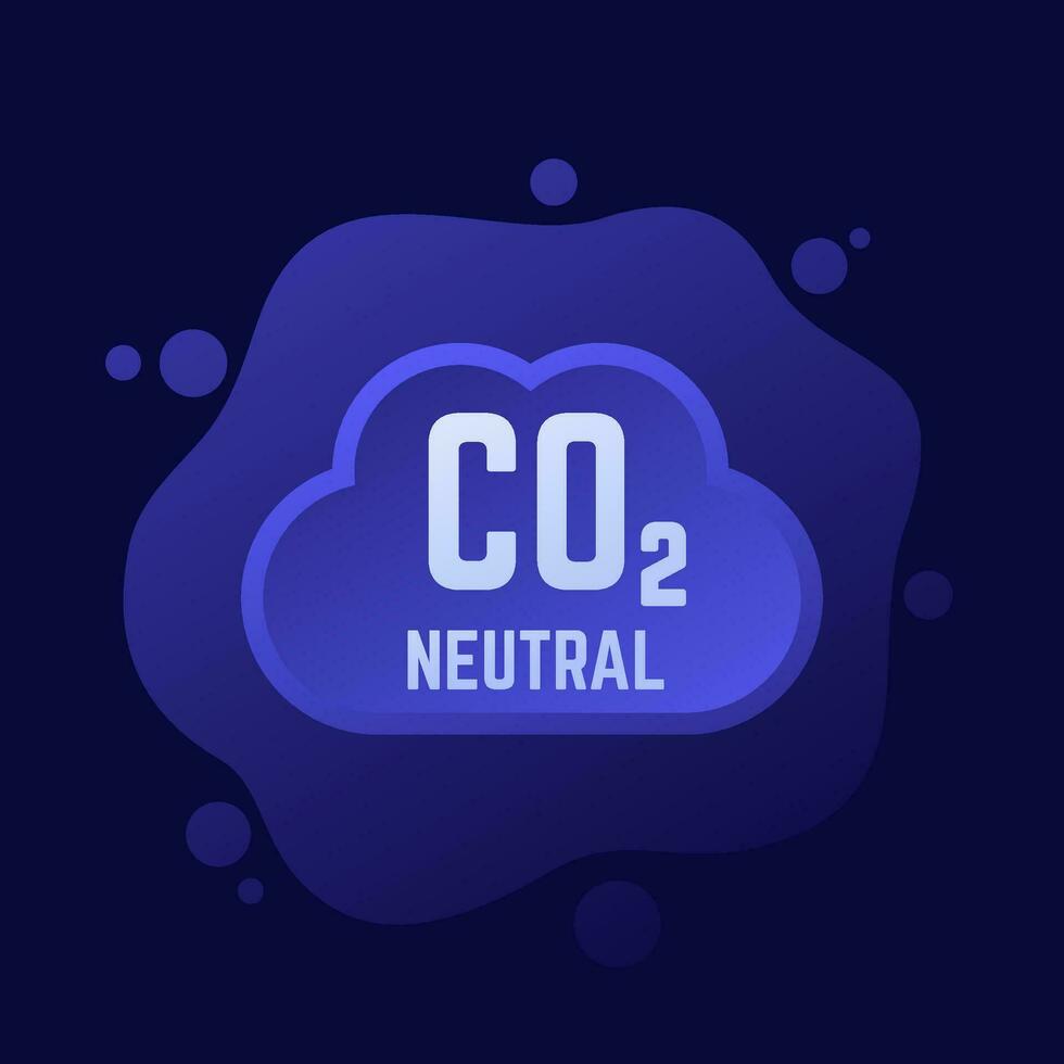carbon neutral icon, zero co2 emission vector design