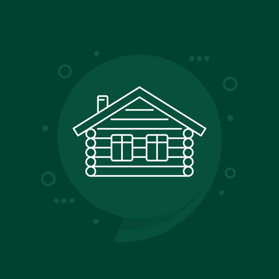log cabin line icon, wooden house vector