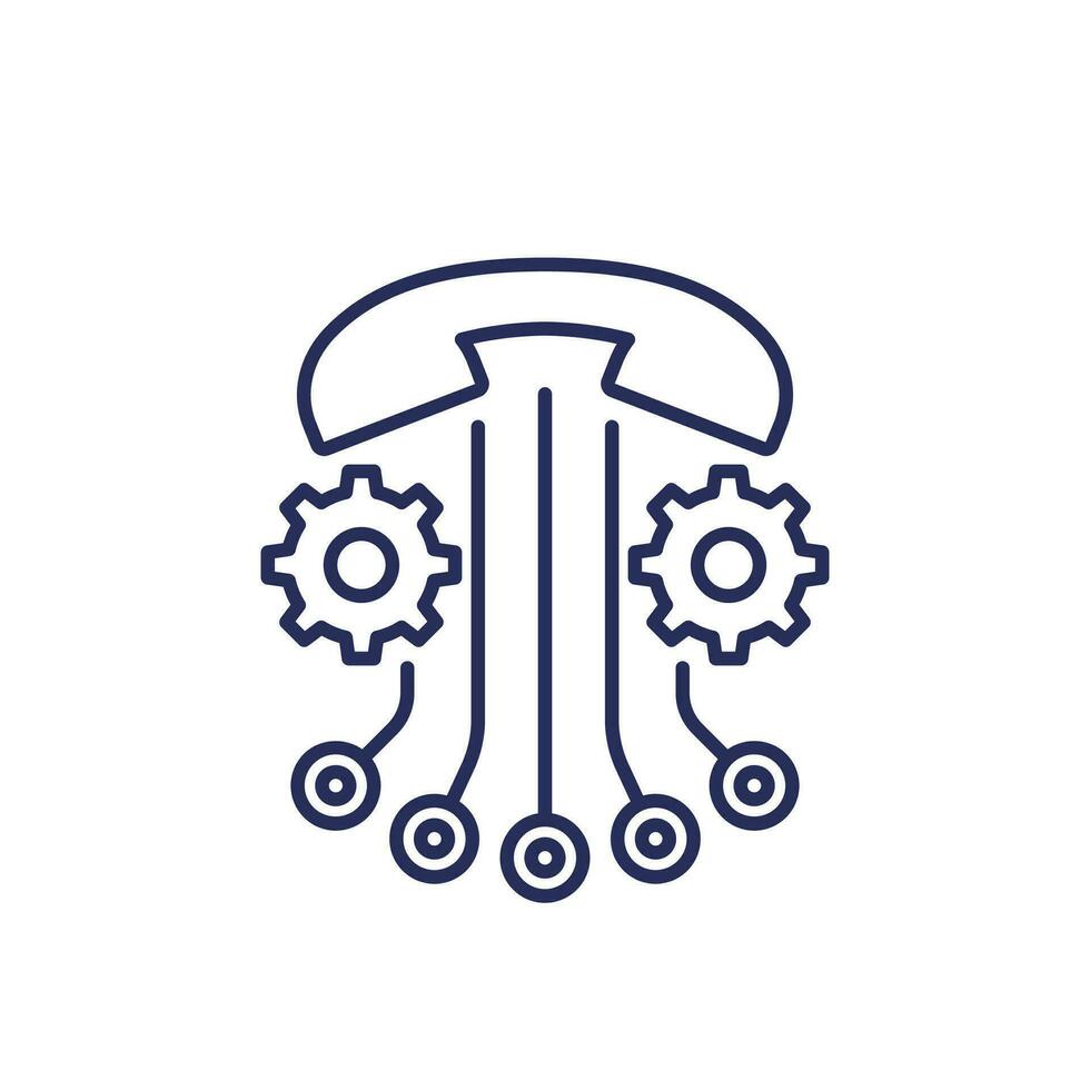 call settings line icon for apps vector