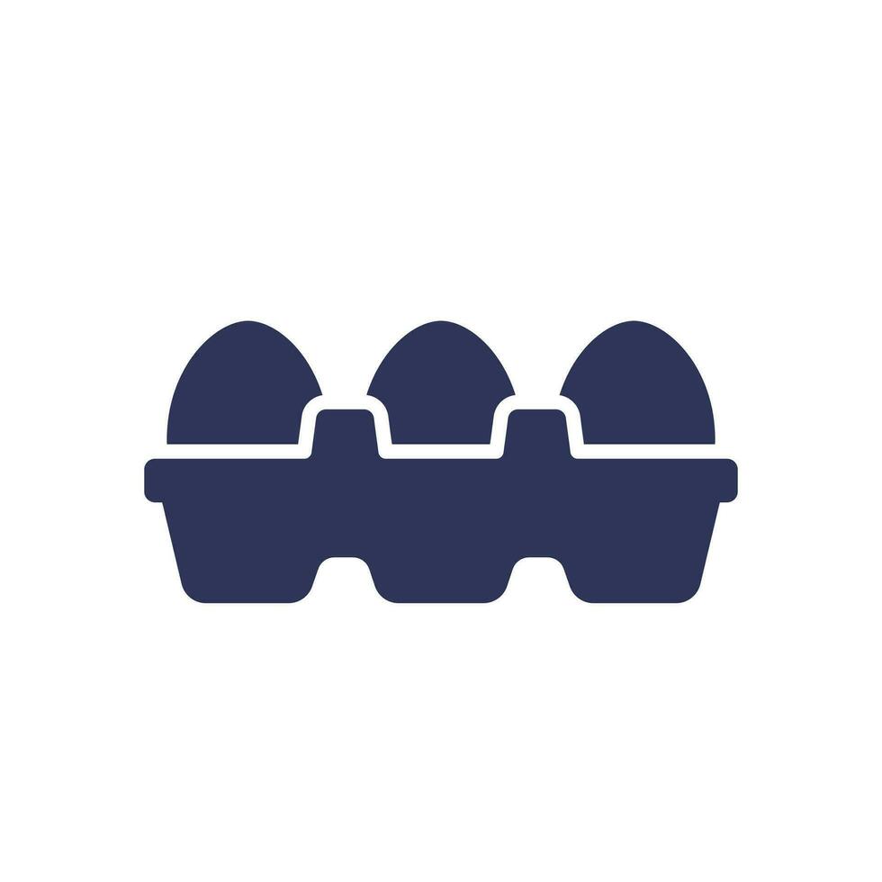 eggs in box icon on white vector