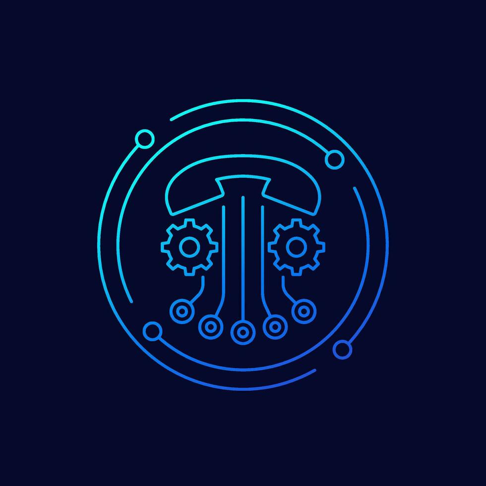 call settings icon, linear design vector