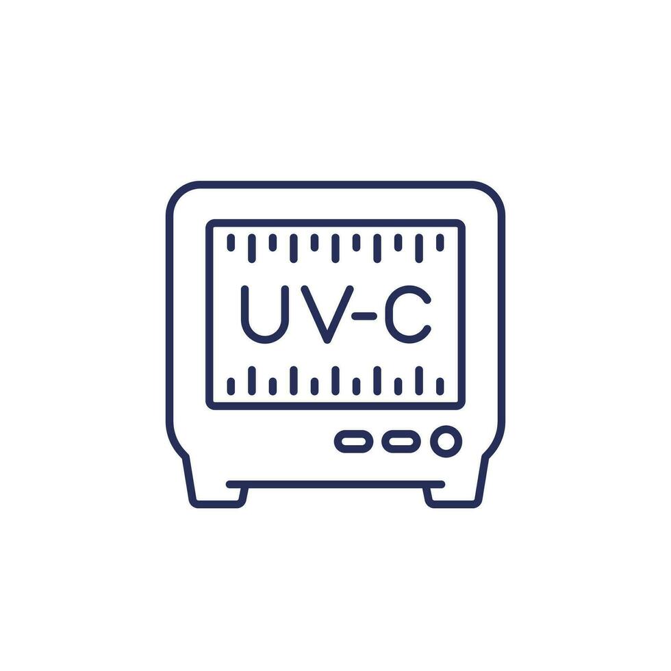 UV-C disinfector line icon on white vector