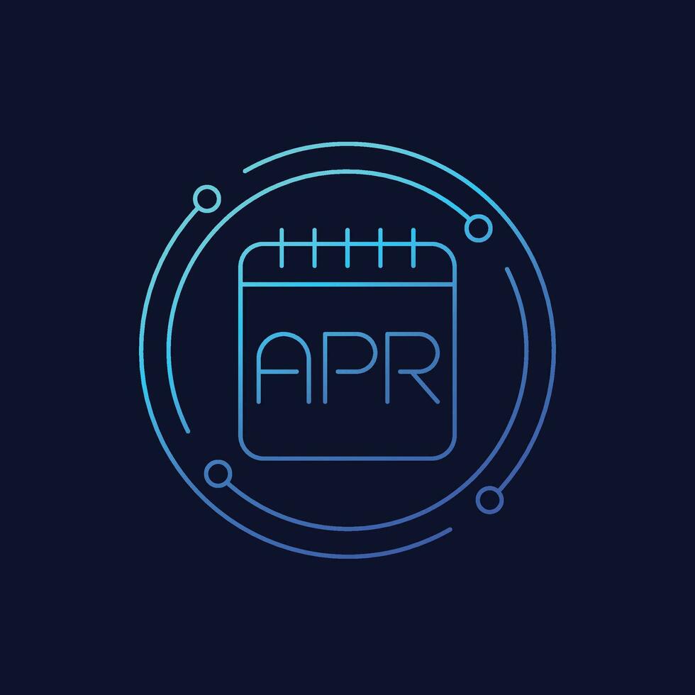 APR icon, Annual percentage rate linear design vector