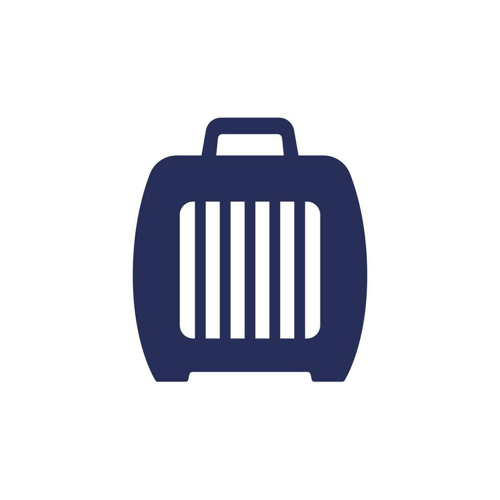 Pet carrier vector icon on white