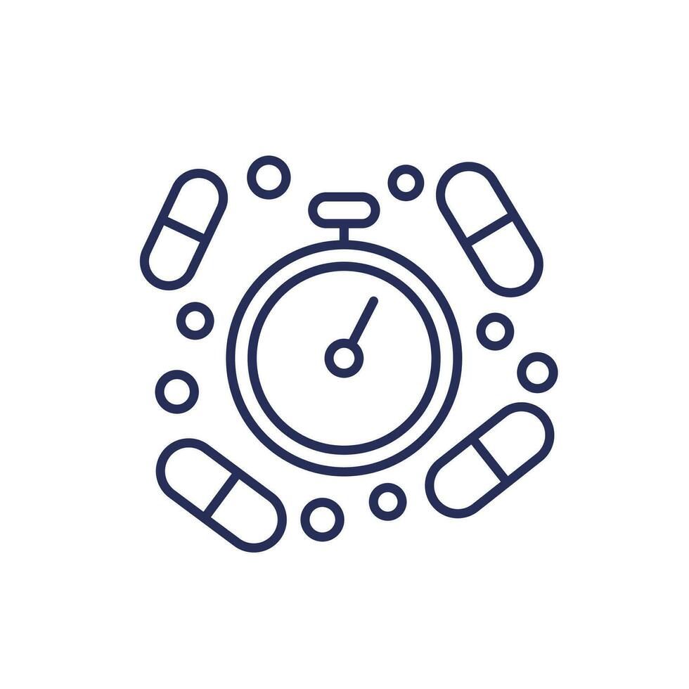 medication time line icon with pills vector