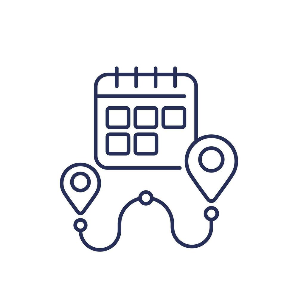 delivery schedule, calendar line icon vector