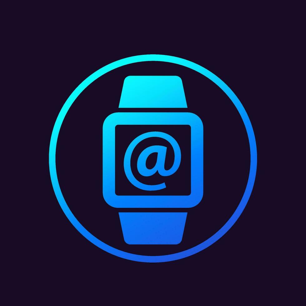 email, mail in smart watch vector icon