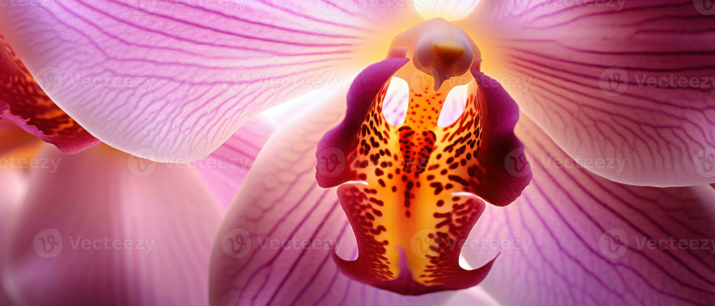 Macro capture of an orchid's texture. AI Generative photo