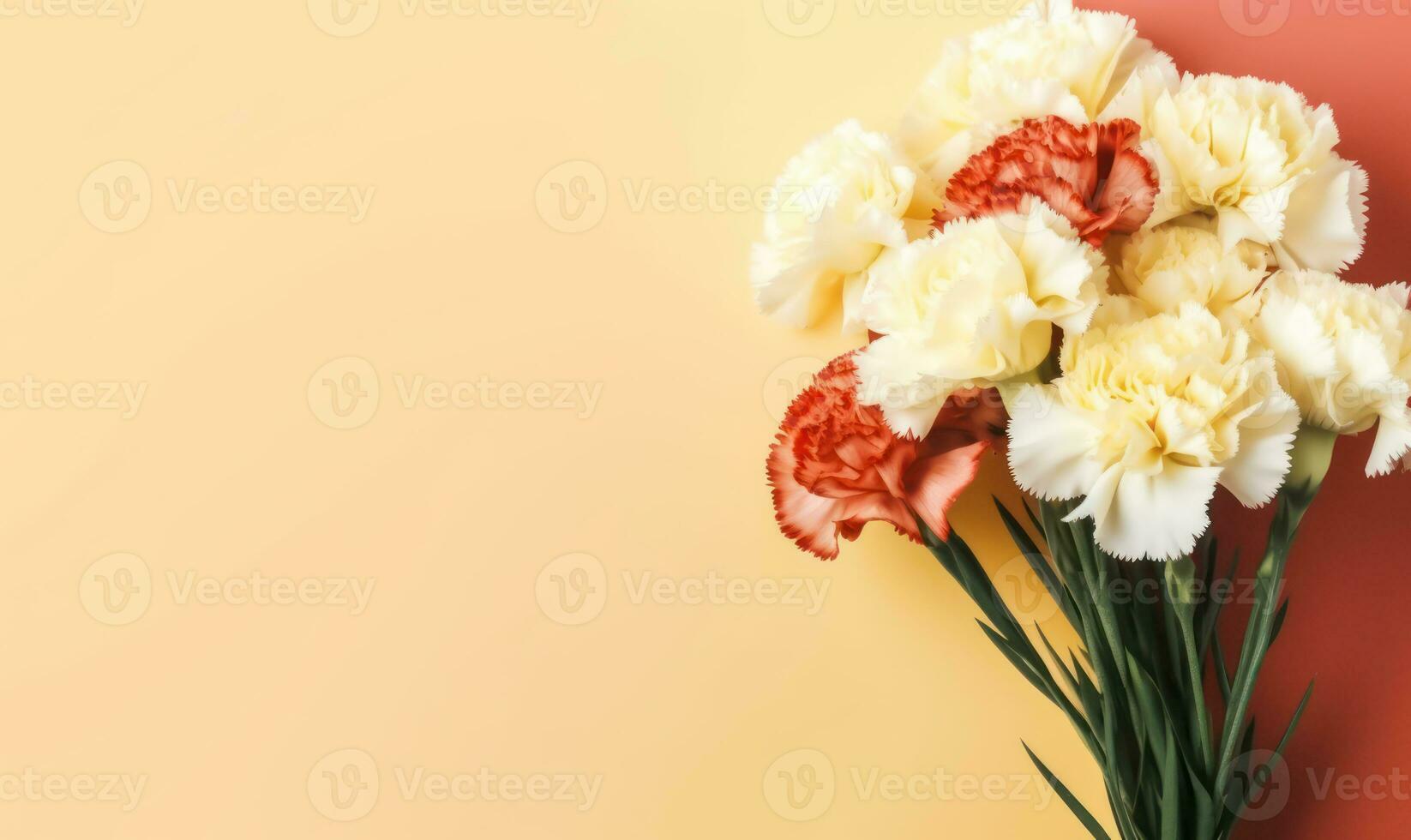 Elegant arrangement of fresh carnations, contrasting beautifully. AI Generative photo