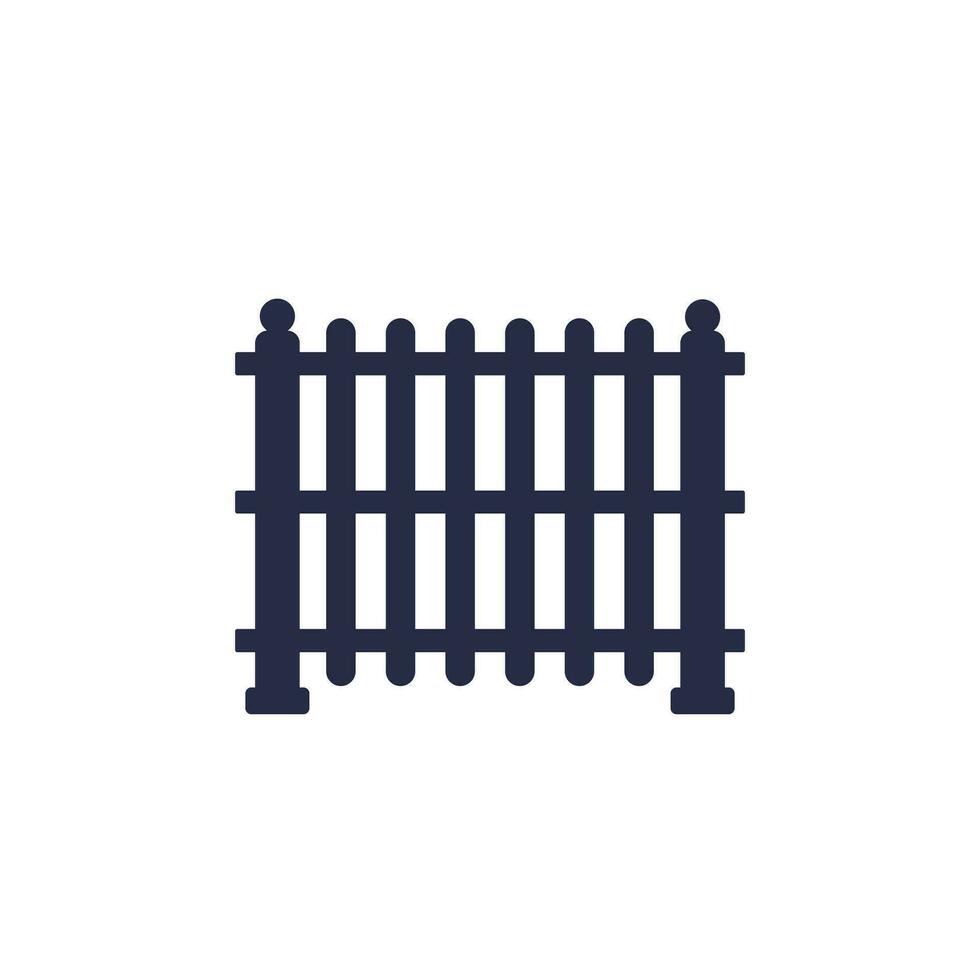 fence icon on white, vector