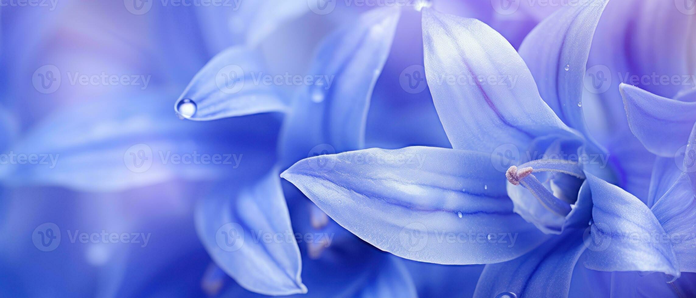 Intricate macro shot of a Bluebell flower. AI Generative photo